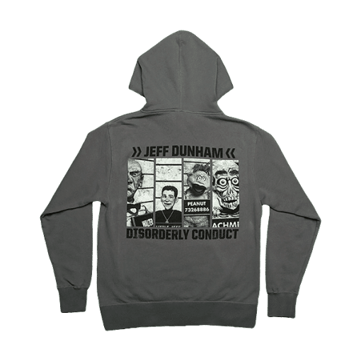 Disorderly Lineup Charcoal Zip Hoodie - Jeff Dunham Store